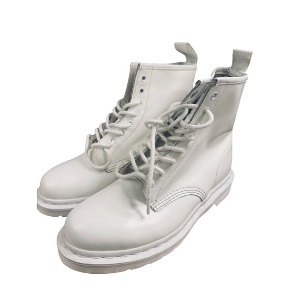 Dr. Martens White 1460 Lace-Up Leather Combat Boots Women's 10 Men's 8 - Picture 5 of 16